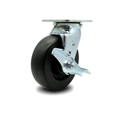 Service Caster 6 Inch Polyolefin Swivel Caster with Ball Bearing and Brake SCC-30CS620-POB-TLB